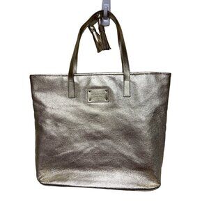 Michael Kors Gold Metallic Tassle Tote Hand Bag Purse Women's